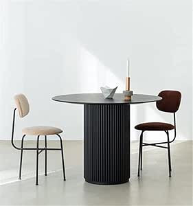 NIUYAO Round Solid Wood Dining Table Black, 31.5" W Circular Tabletop for Dining Room Kitchen Lei... | Amazon (US)