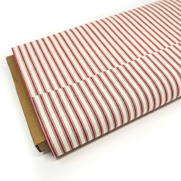 Roc-lon 44/45 Inches Wide 100% Cotton Woven Ticking, Striped Red Cut by Yard | Amazon (US)