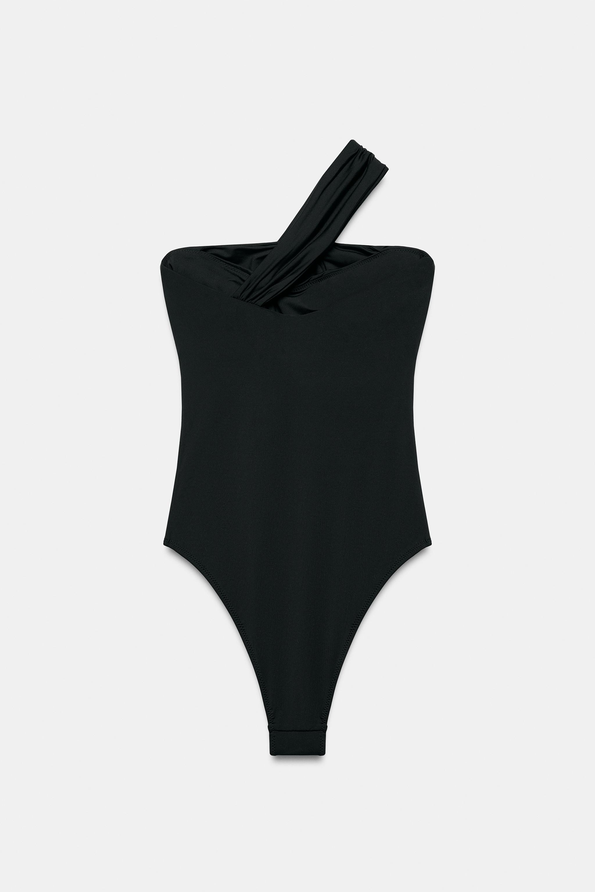 ASYMMETRIC STRAP SWIMSUIT WITH METAL DETAIL | Zara US