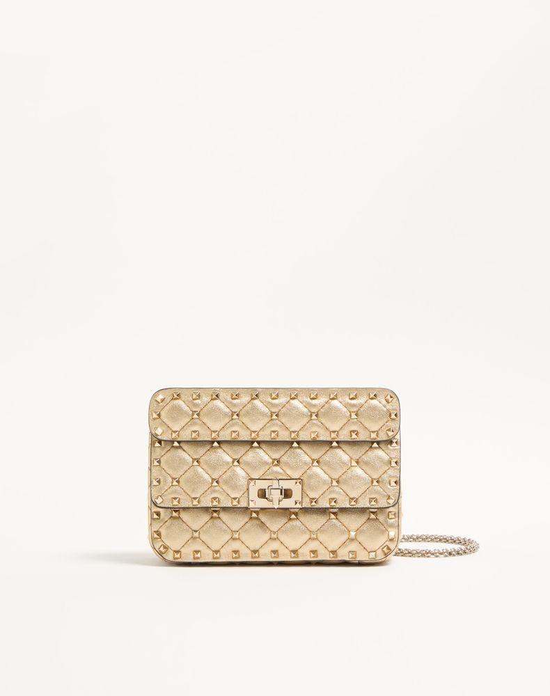 Valentino Garavani Small Valentino Garavani Rockstud Spike Bag In Laminated Nappa Wo | Valentino