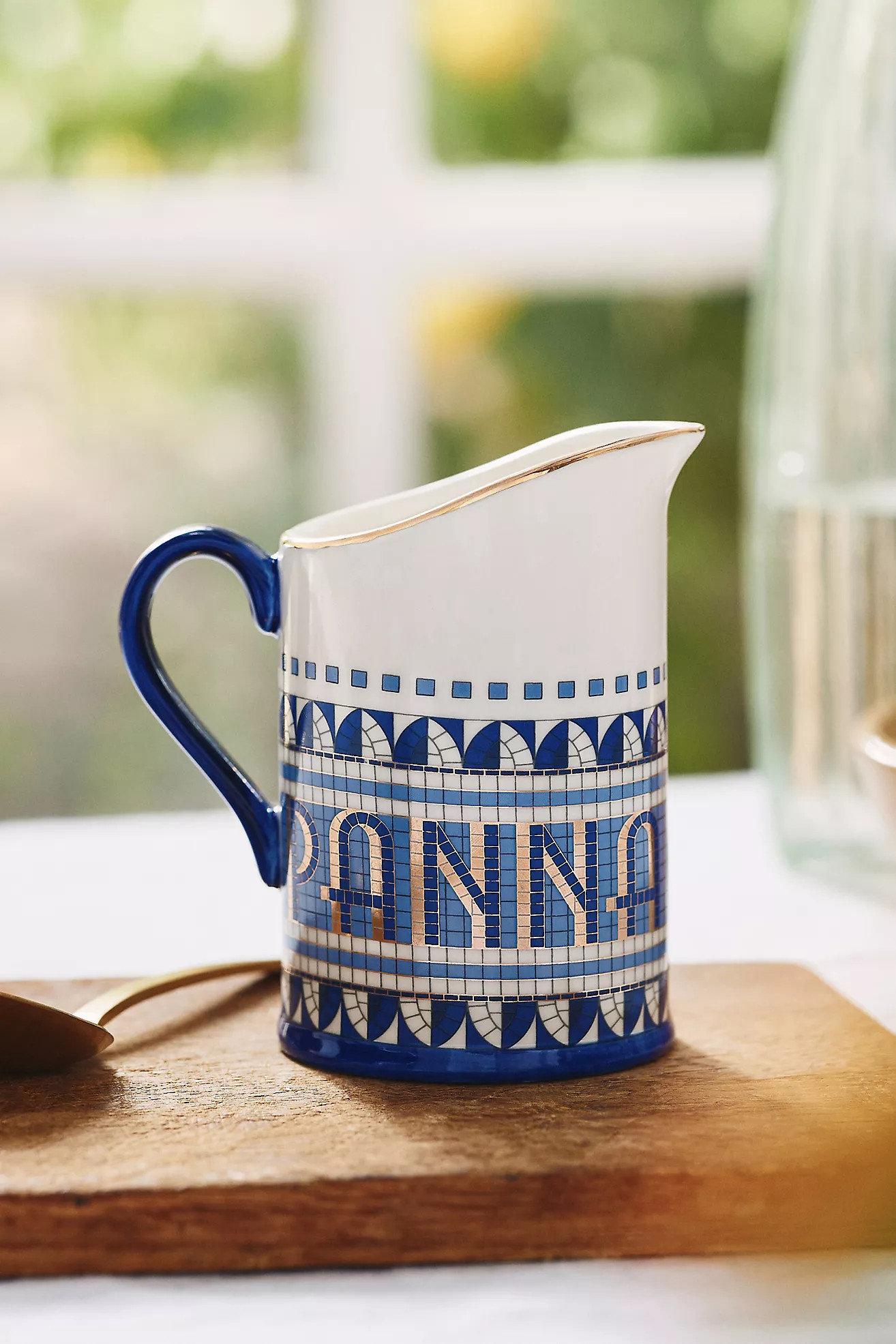 The Bistro Tile Stoneware Creamer: Italia Edition | Anthropologie (US)