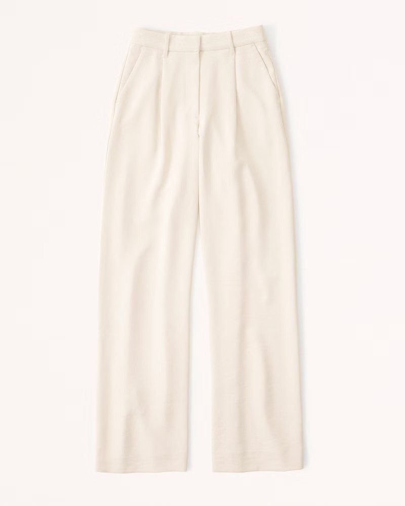 Premium Crepe Tailored Ultra Wide-Leg Pant | Abercrombie & Fitch (US)