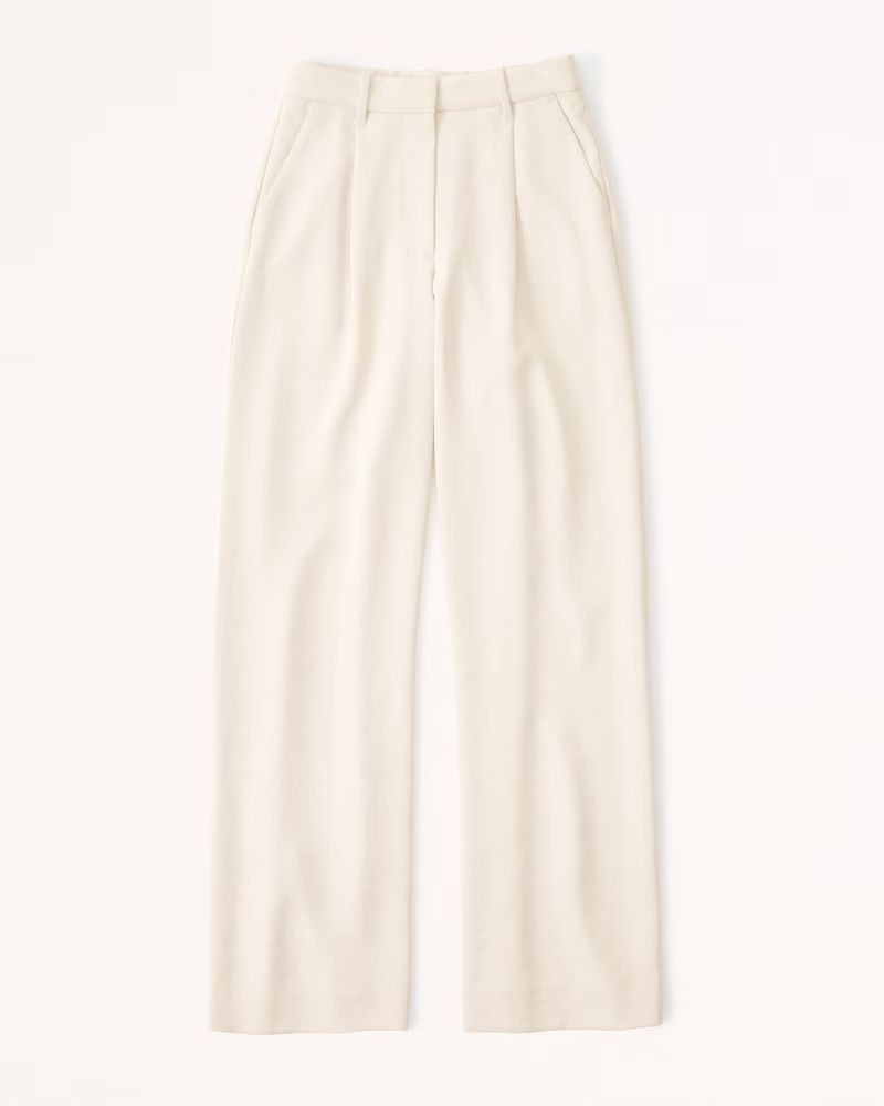 Premium Crepe Tailored Ultra Wide-Leg Pant | Abercrombie & Fitch (UK)
