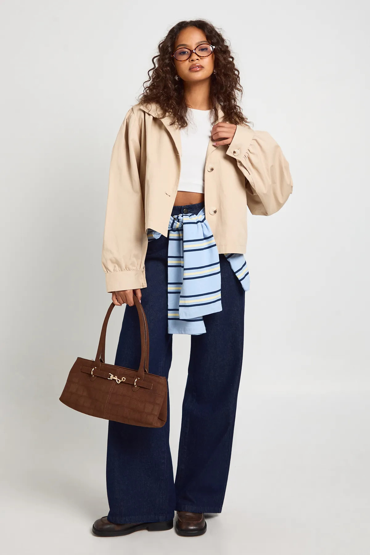 Funnel Neck Sleeve Detail Boxy Short Trench | Boohoo.com (UK & IE)