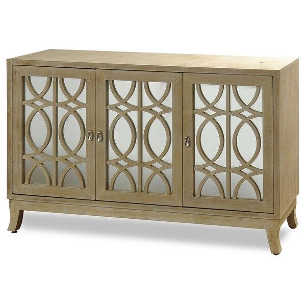 StyleCraft Madeline Washed Gray with Satin Chrome Metal Sideboard | Bed Bath & Beyond
