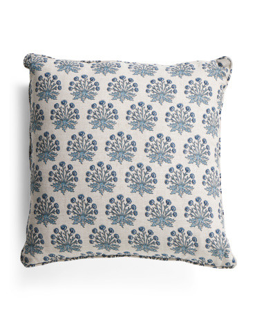 20x20 Linen Hand Printed Pillow | TJ Maxx