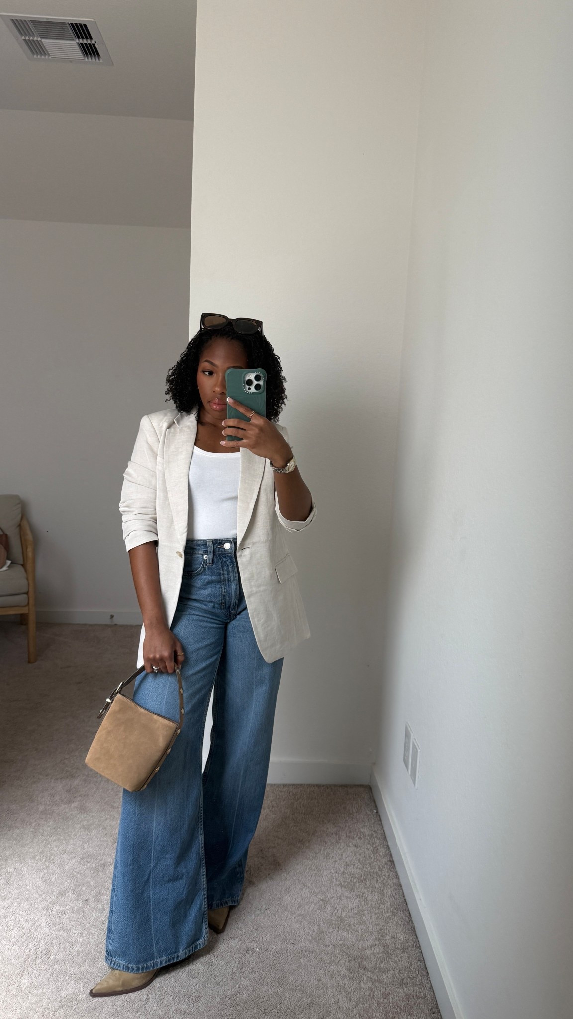 Outfit with linen blazer 

bag is madewell (sold out), similar linked 

#LTKSummerEdit #LTKPetite #LTKSeasonal