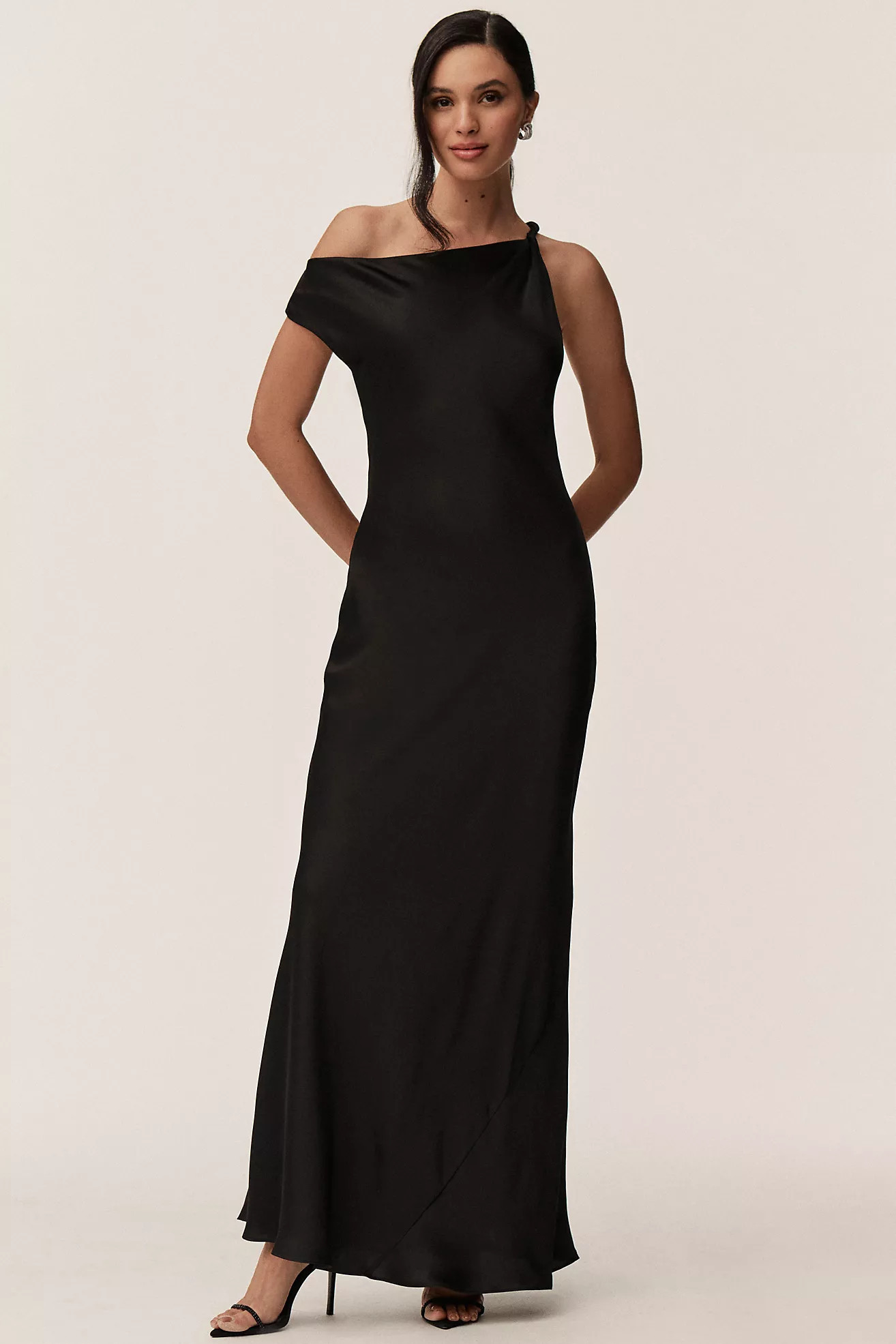 BHLDN Sienna Off-The-Shoulder High-Shine Satin Maxi Dress | Anthropologie (US)