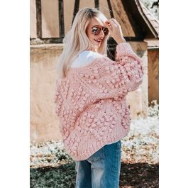 Knit Your Love Cardigan in Pink | Chicwish