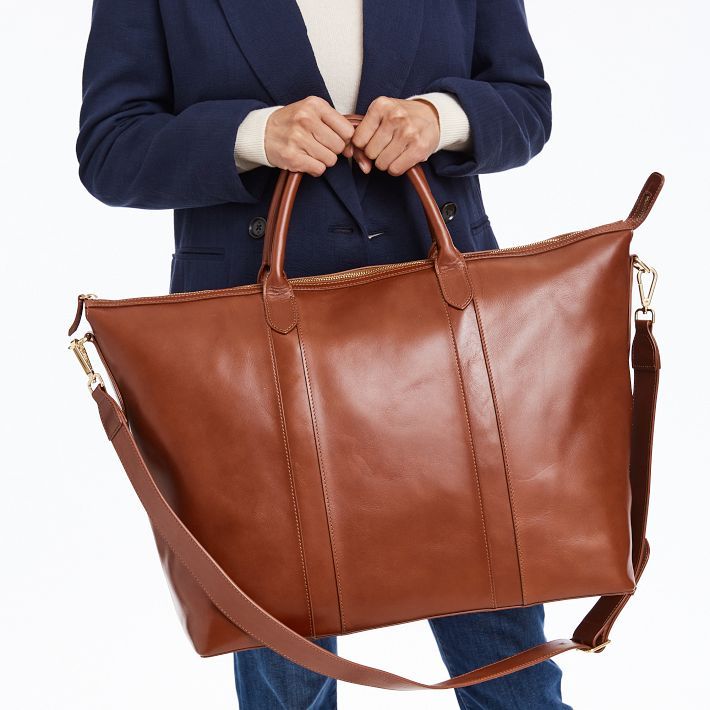 Taylor Twill Leather Travel Tote | Mark and Graham