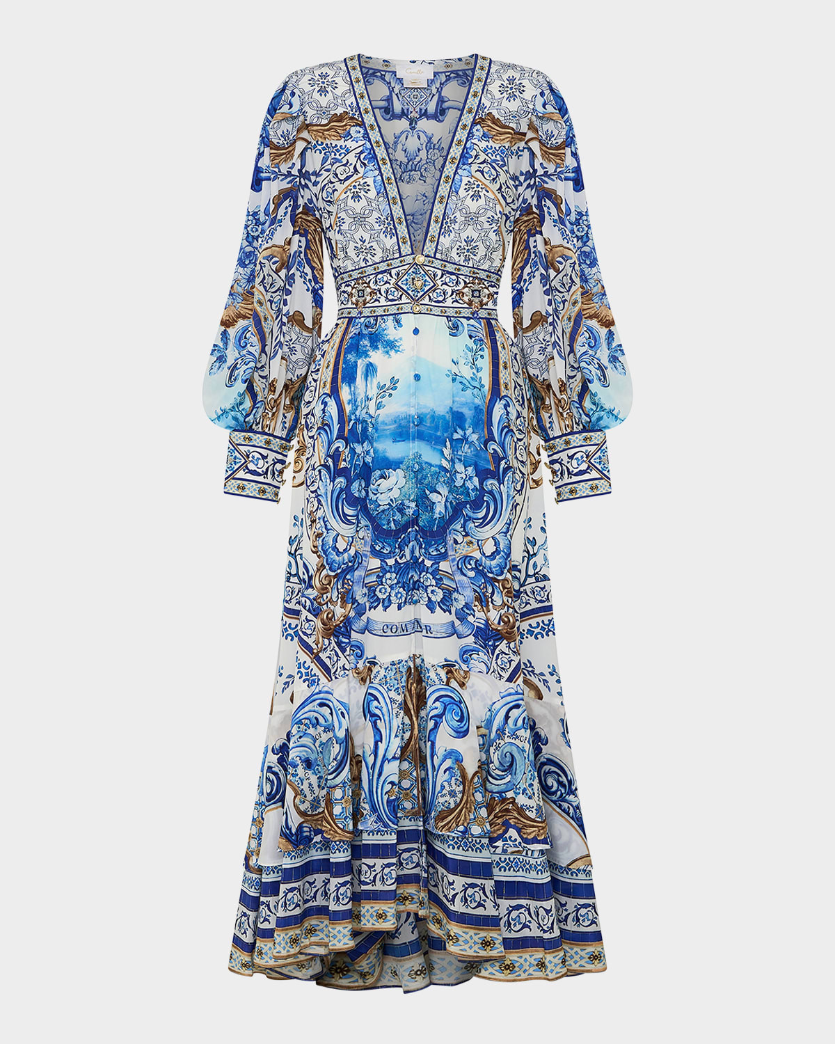 Azul Adventures Long Button-Front Dress | Neiman Marcus