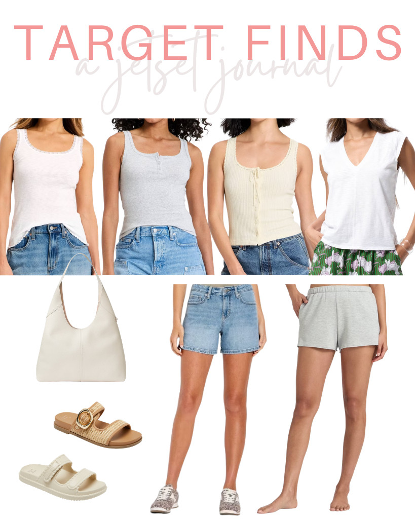 Here’s a quick roundup of the outfit ideas you can get from our Target finds this week. Start with Universal Thread’s Cap Sleeve tee paired with Wild Fable light-wash midi denim shorts. This cream Shade & Shore Bay sandal completes the look. If you are planning a trip, this oversized, slouchy shoulder bag adds style and offers plenty of storage space.

#LTKSeasonal #LTKSaleAlert #LTKTravel
 

 