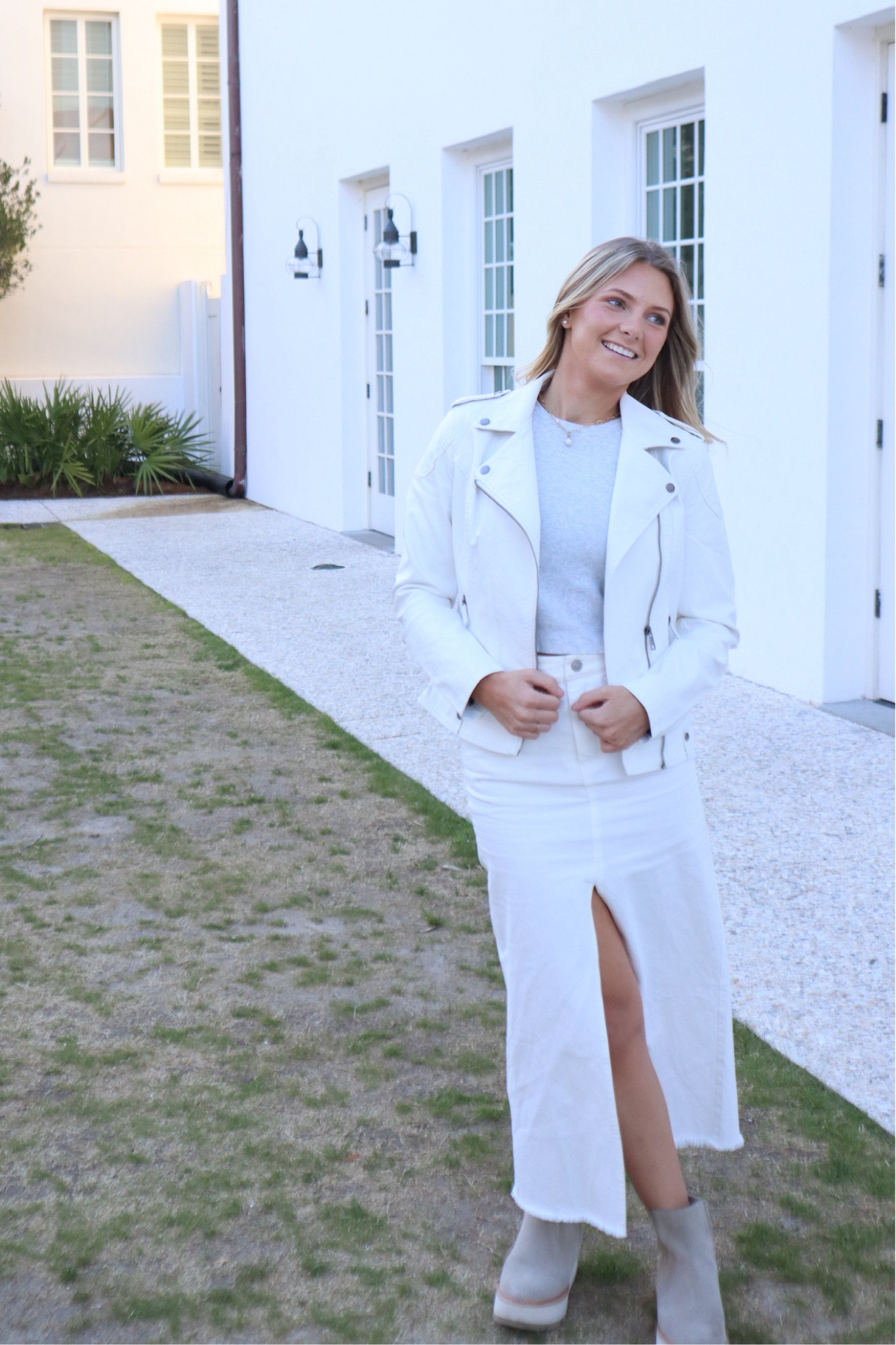white denim skirt & leather jacket from ShopTripleThreads 
*use code EMI for $$$ off🤍🤍

#LTKworkwear #LTKtravel #LTKstyletip