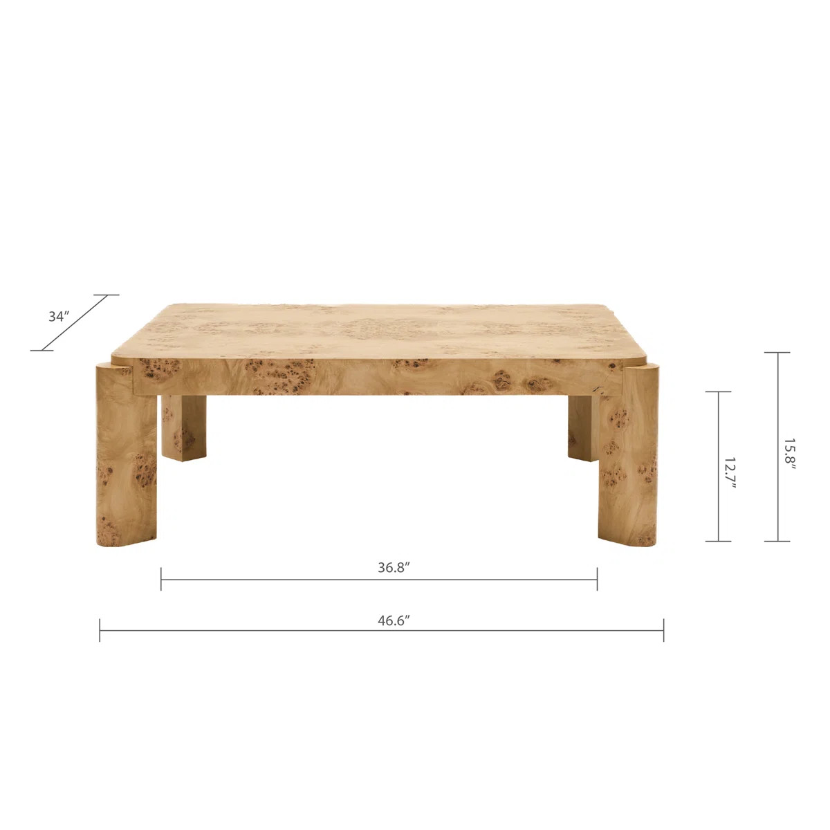 Jakus 46" Burl Coffee Table | Wayfair North America