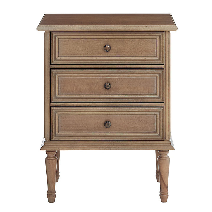 Emile 3 Drawer Nightstand with Antique Brass Knobs & Turned Legs | Ballard Designs, Inc.