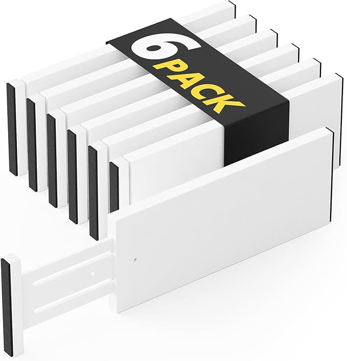 SpaceAid Bamboo Dresser Drawer Dividers 6 Pack, 4.65“ High Adjustable 12.5“-17” Drawer Orga... | Amazon (US)