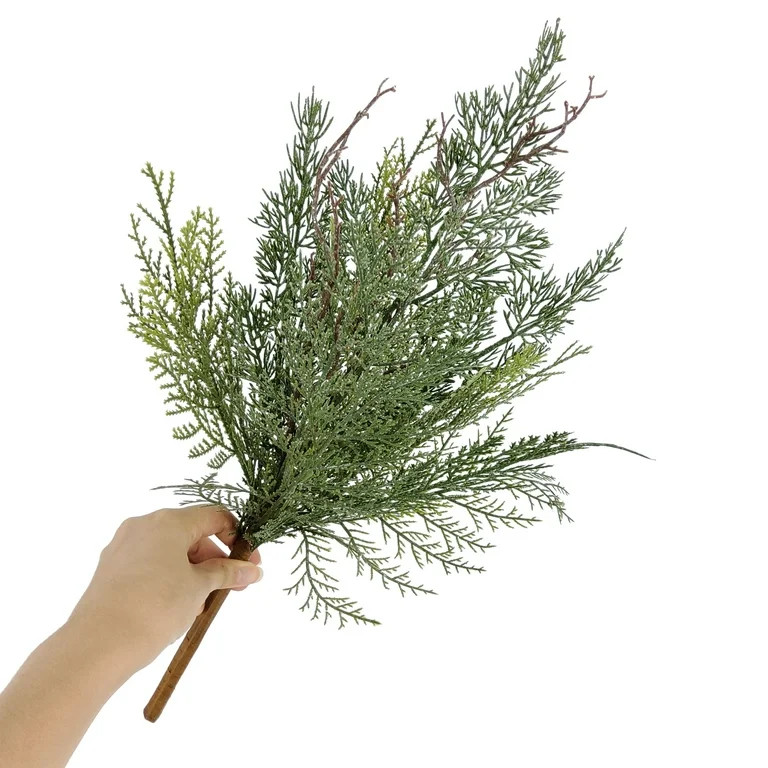 Mainstays 19 inch Green Cypress Bush, Indoor, Every Green, Floral Bush | Walmart (US)