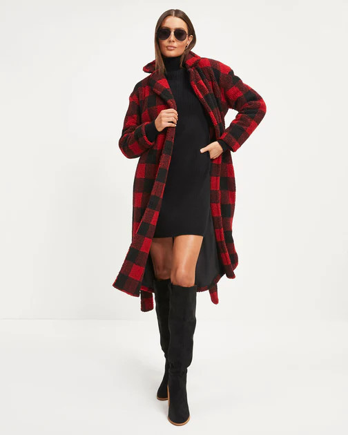 Cabin Fever Teddy Pocketed Coat - Red | VICI