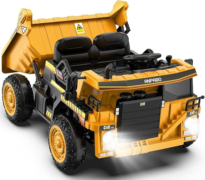 ANPABO Ride on Dump Truck, 12V Ride on Car with Remote Control, Electric Dump Bed and Extra Shove... | Amazon (US)