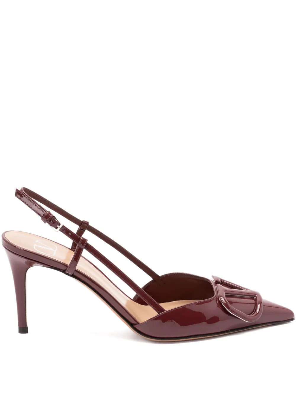 Valentino Garavani 80mm VLogo Signature Slingback Pumps | Brown | FARFETCH | Farfetch Global