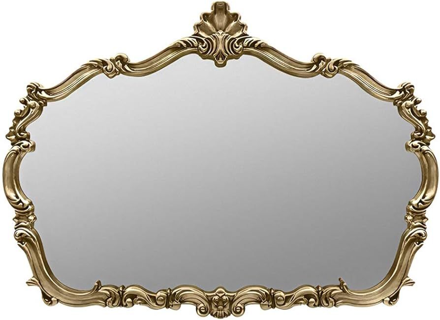 Bathroom mirror Nordic Light Luxury French Retro Mirror Wall-Mounted Mirror 70100/80110/90120cm D... | Amazon (US)