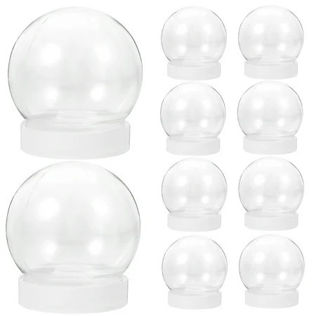 DIY Snow Globe Kit - 10 Clear Plastic Globes with Screw Cap (150ml) | Walmart (US)