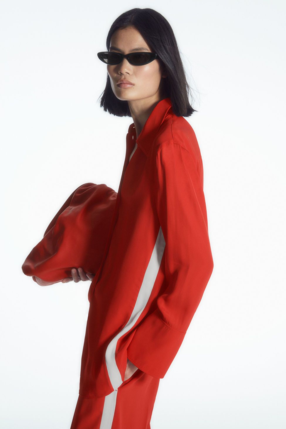 SIDE-STRIPE SHIRT - RED / OFF-WHITE - Shirts - COS | COS (US)