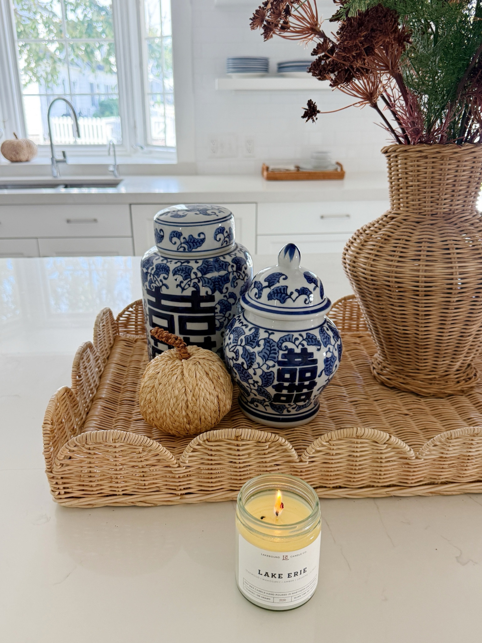 Cozy decorations up at our lake house! 🍂