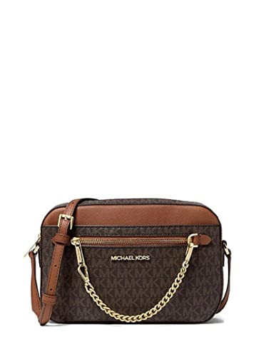 Michael Kors East West Chain Crossbody, Brown Signature/Gold Hw | Amazon (US)