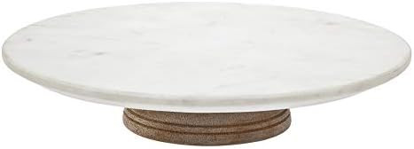 Amazon.com: Godinger Revolving Cake Stand Plate for Decorating and Serving, Lazy Susan Wood Marbl... | Amazon (US)