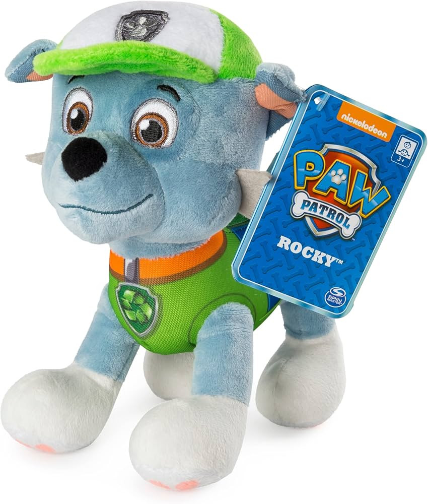 Paw Patrol – 8” Rocky Plush Toy, Standing Plush with Stitched Detailing, for Ages 3 and up | Amazon (US)