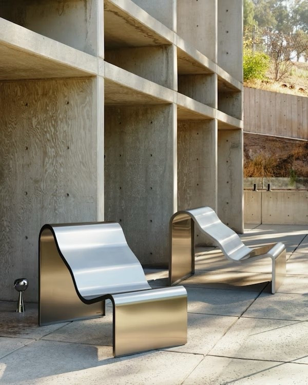 Sculpture seating.  Place lounge chairs in shade though.  The metal heats up.