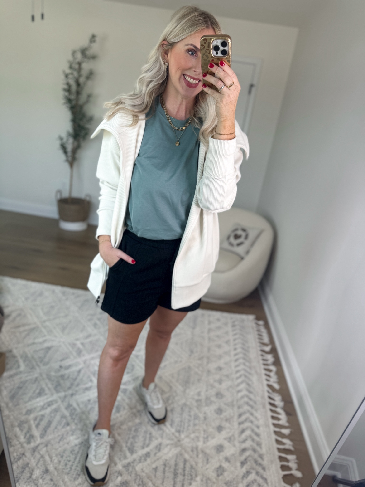 Nordstrom Anniversary Sale try on 
Jacket- medium 
Tee- medium
Shorts- medium 

#LTKActive #LTKFindsUnder50 #LTKxNSale