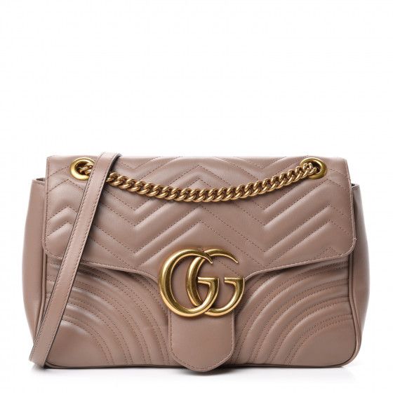 GUCCI Calfskin Matelasse Medium GG Marmont Shoulder Bag Porcelain Rose | FASHIONPHILE | Fashionphile