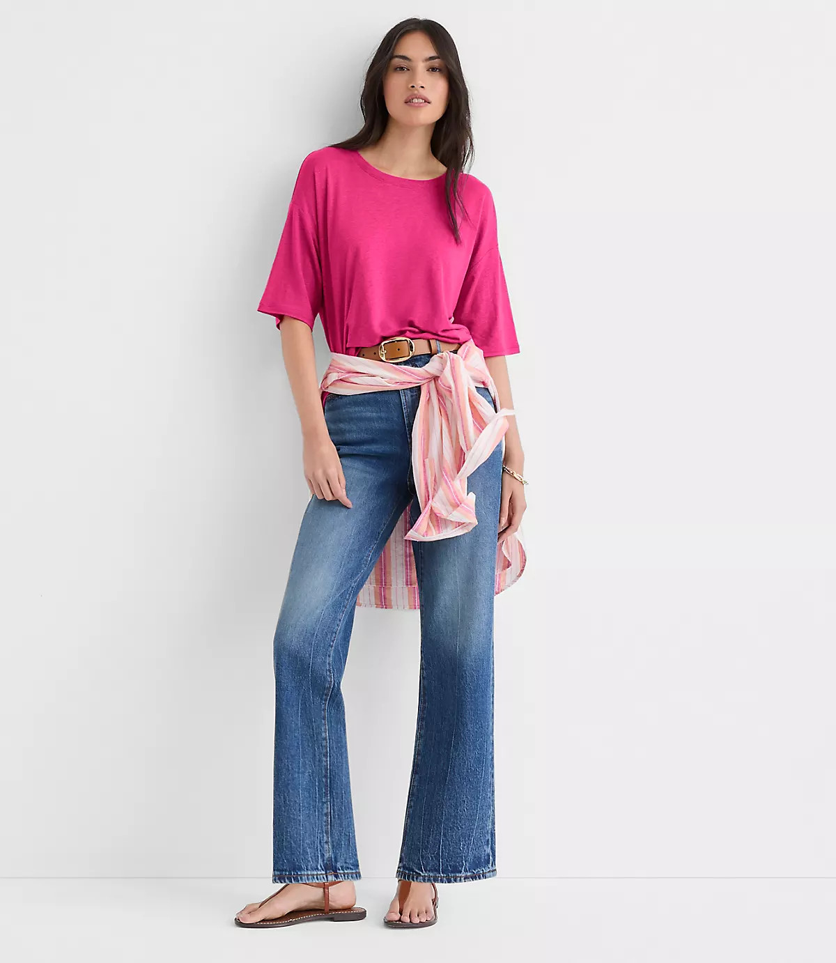 Linen Blend Modern Tee | LOFT