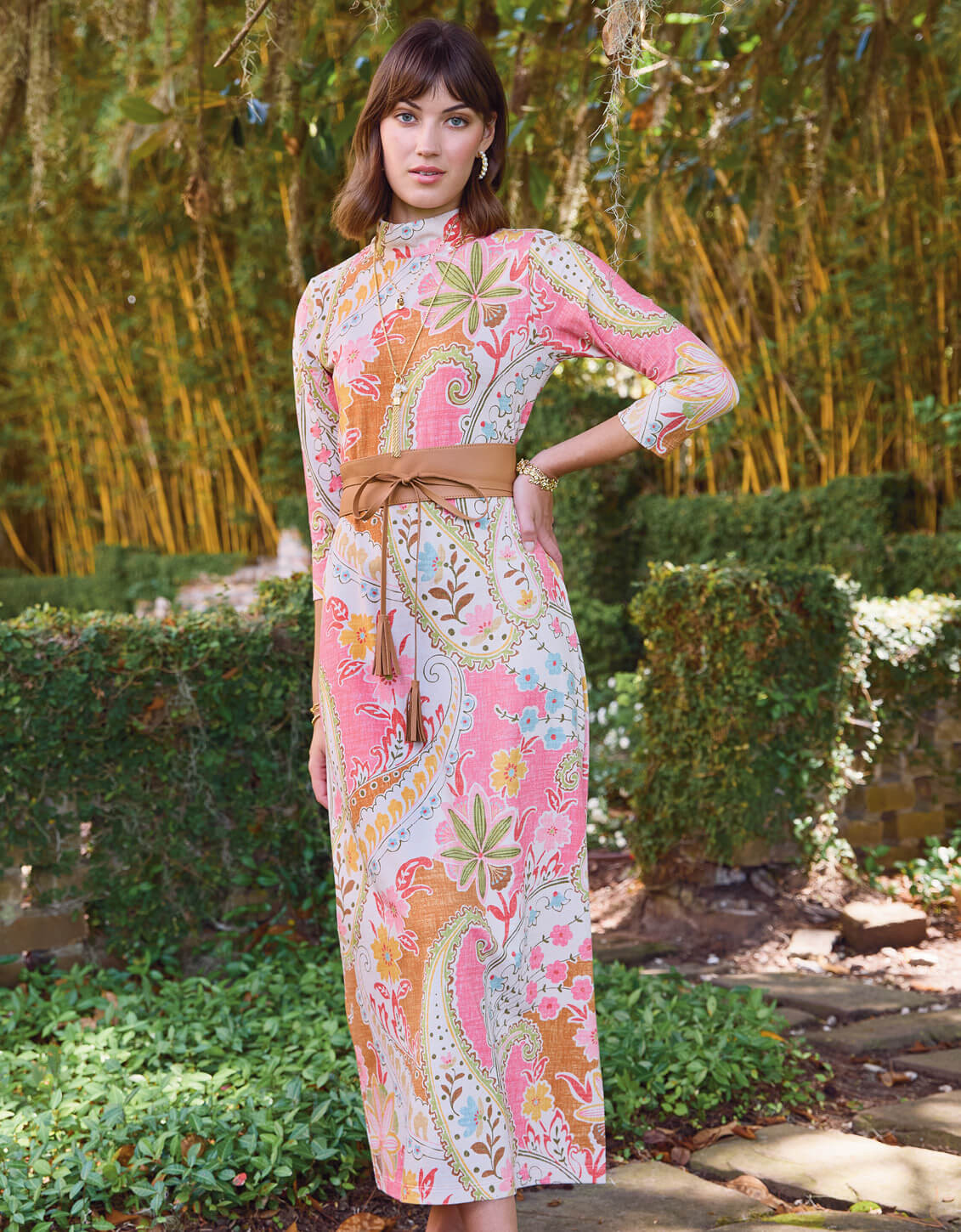 Naomi Midi Dress Mercer House Paisley | Spartina 449
