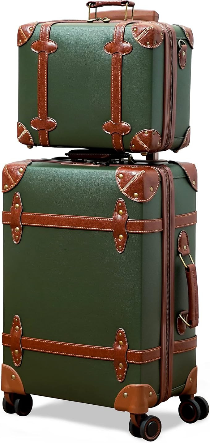NZBZ Vintage Luggage Sets of 2, Vintage Suitcase Set for Women, Retro Luggage with Boarding Tote,... | Amazon (US)