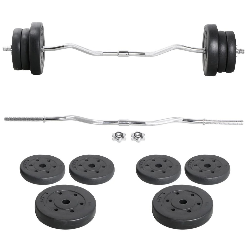 Yaheetech 55lb Olympic Barbell Dumbbell Weight Set Gym Lifting Exercise Workout,Black | Walmart (US)