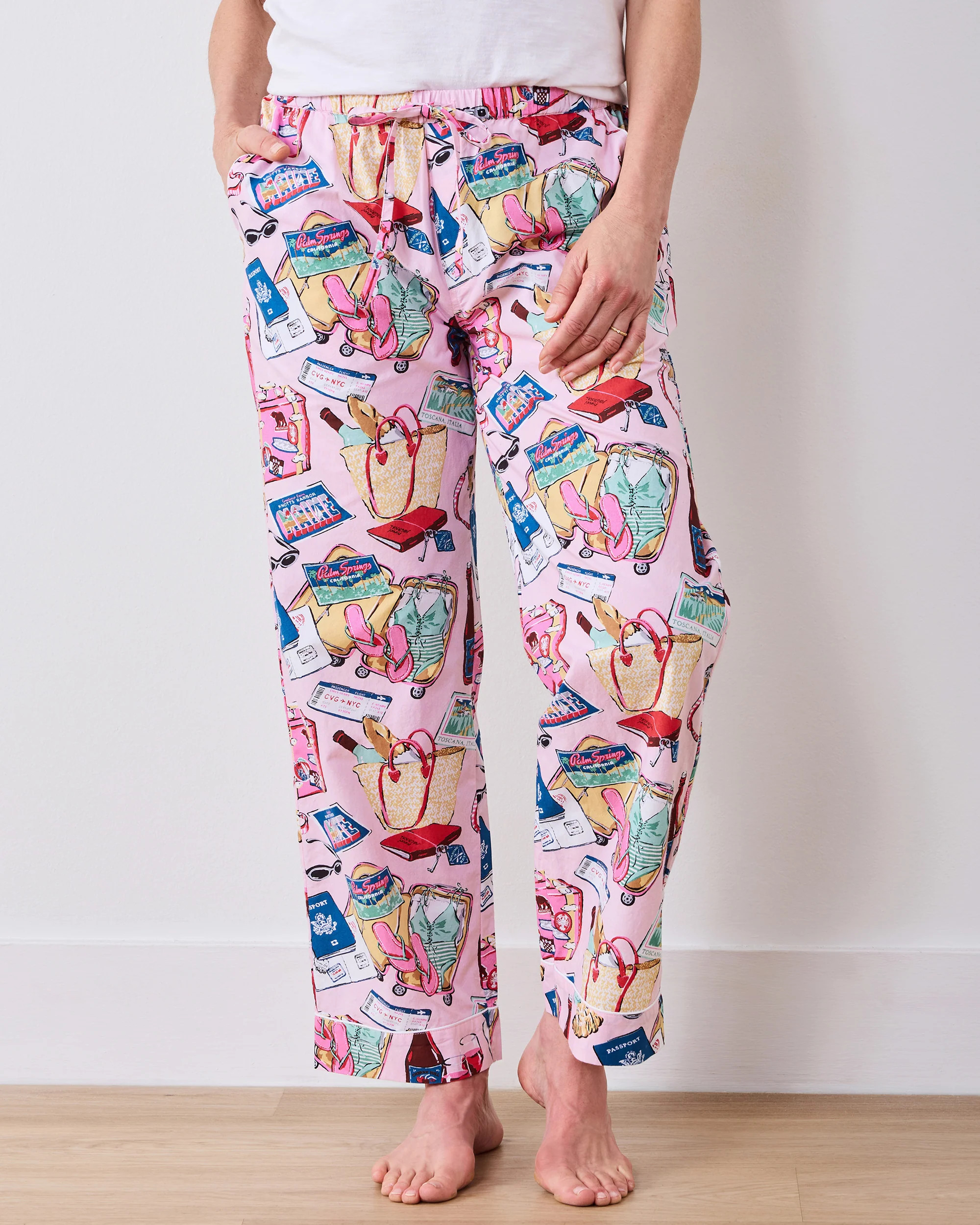Emotional Baggage - PJ Pants - Happy Place Pink | Printfresh
