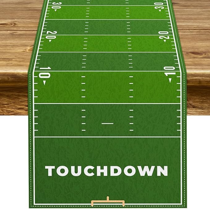 Pudodo Football Field Table Runner Touchdown Game Day Tablecloth Football Theme Birthday Party Ki... | Amazon (US)
