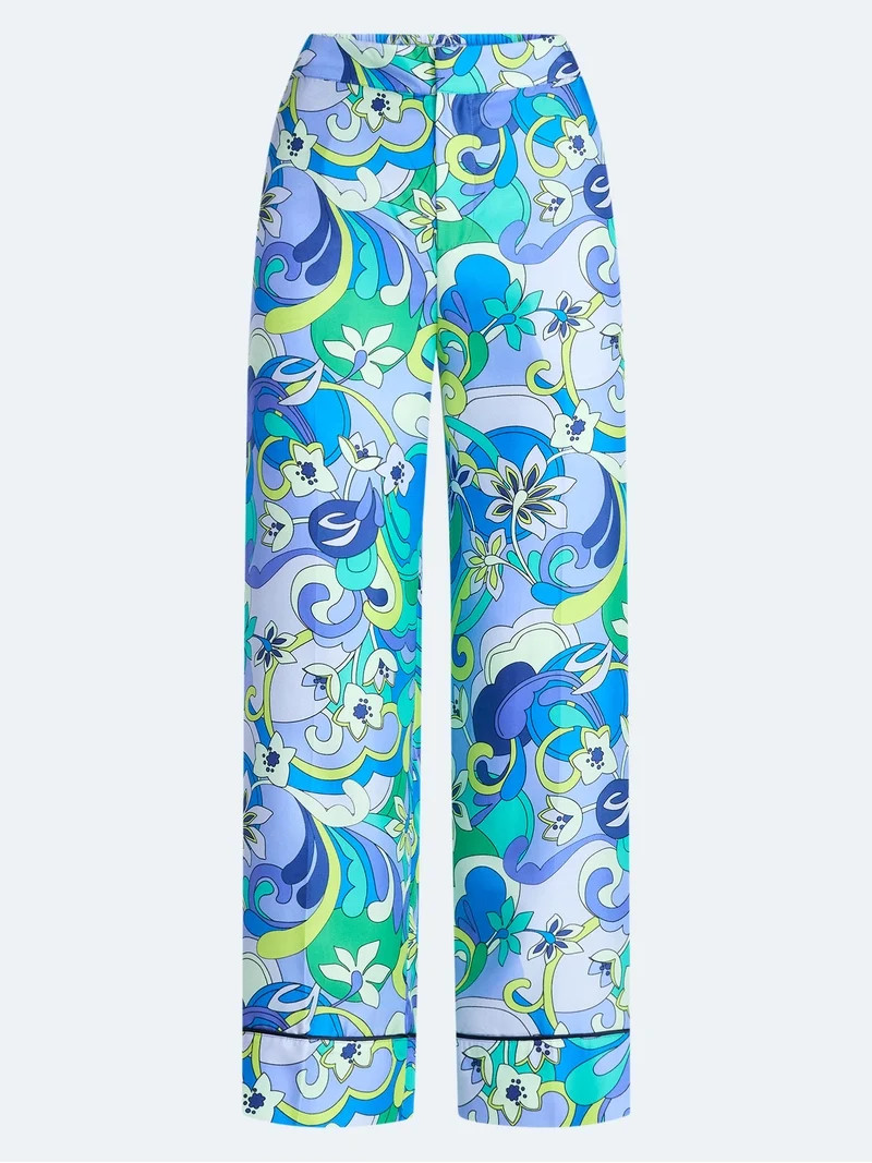 Free Assembly Women's and Women's Plus Cropped Silk Day Jama Pants, 27" Inseam, Sizes XS-4X | Walmart (US)