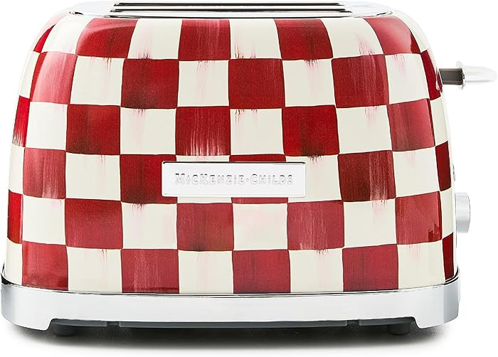 MACKENZIE-CHILDS 2-Slice Toaster, Decorative Toaster for Kitchen, Red-and-White Cherry Check | Amazon (US)