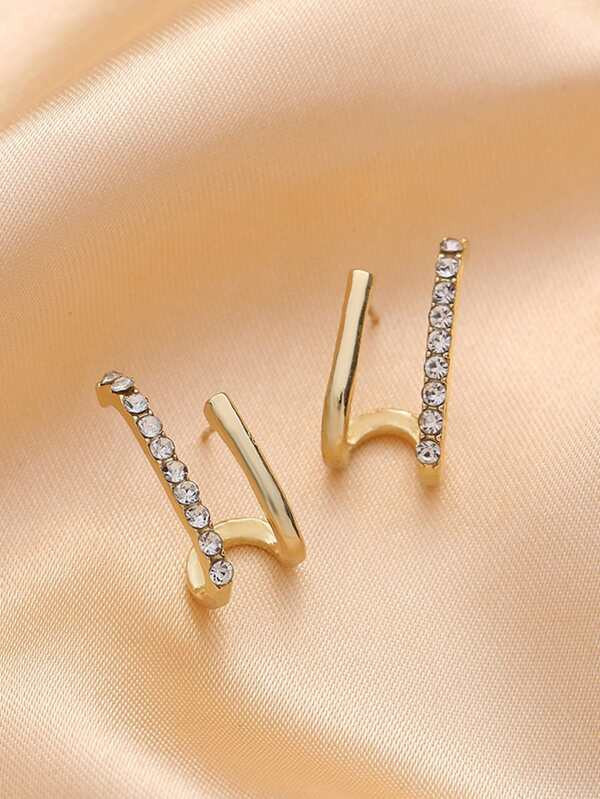 1pair Rhinestone Decor stud Earrings | SHEIN