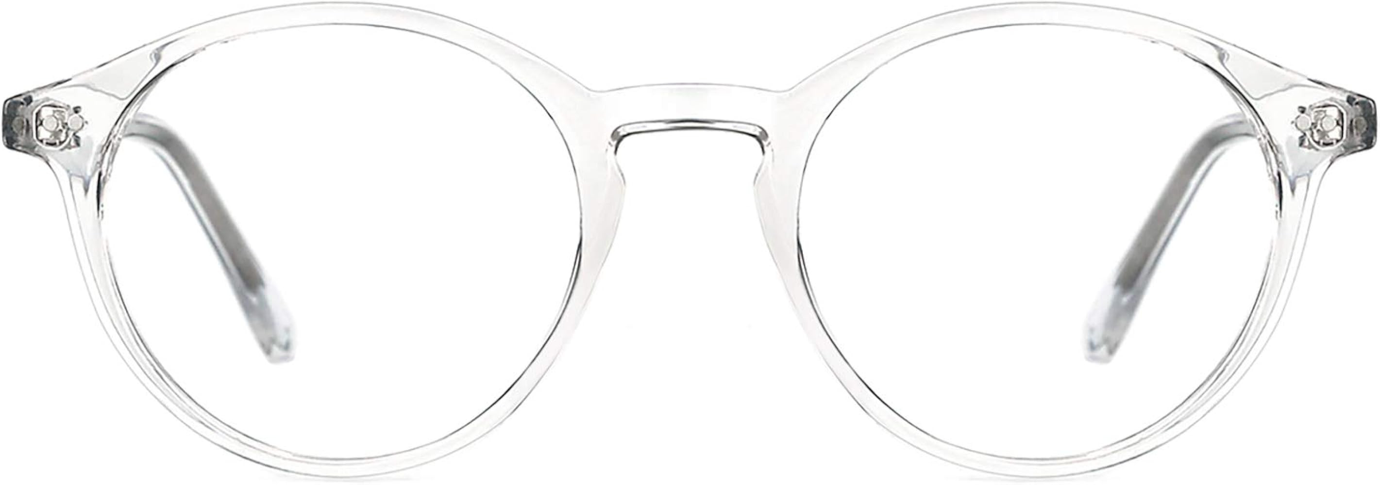 TIJN Blue Light Blocking Glasses Men Women Vintage Thick Round Rim Frame Eyeglasses | Amazon (US)