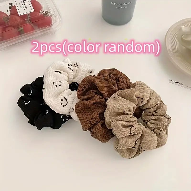 2pcs Smiling Face Pattern Scrunchies, Autumn And Winter Hair Accessories For Girls, Ideal choice ... | Temu Affiliate Program