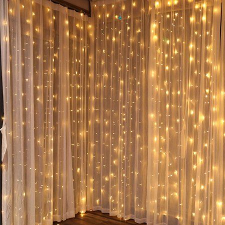 TORCHSTAR 9.8ft x 9.8ft LED Curtain Lights, Starry Christmas String Light, Icicle light, Fairy Li... | Walmart (US)