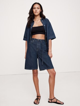 High-Rise Denim Bermuda Short | Banana Republic (CA)