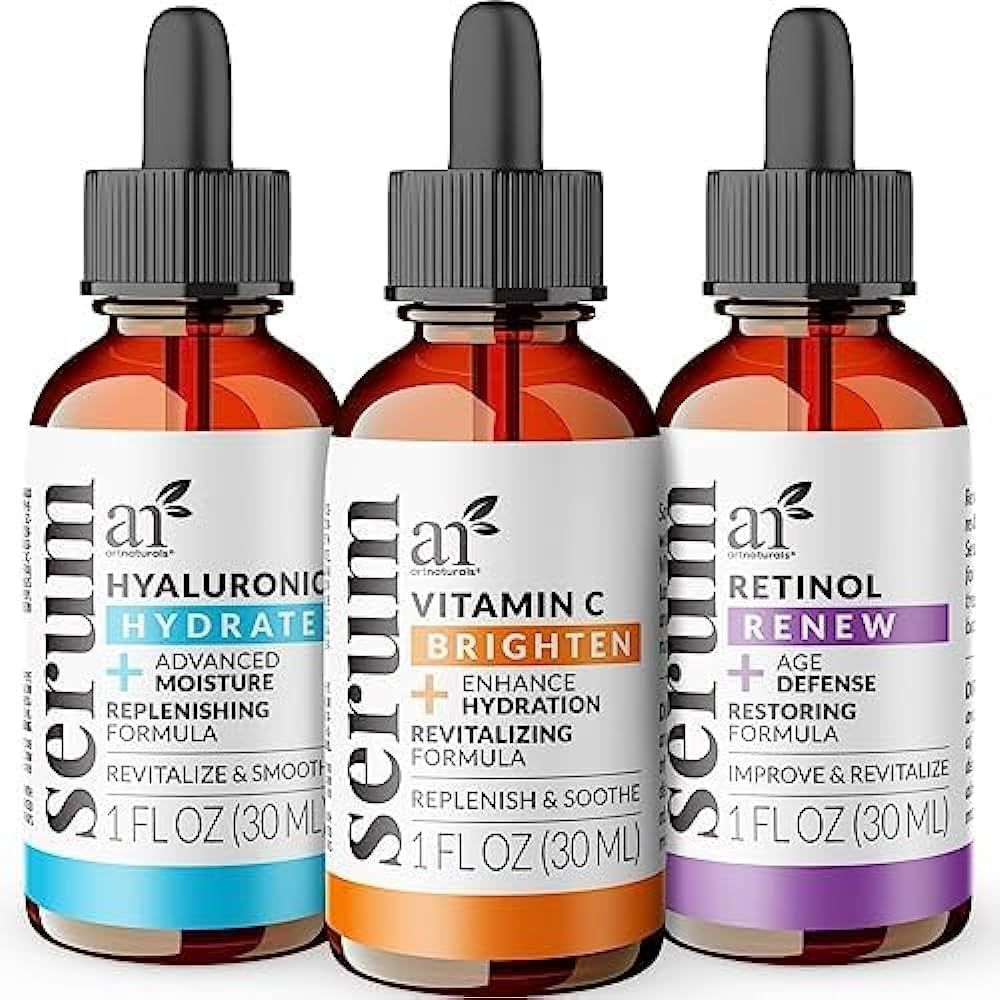 artnaturals Anti-Aging-Set with Vitamin-C Retinol and Hyaluronic-Acid - (3 x 1 Fl Oz / 30ml) Seru... | Amazon (US)