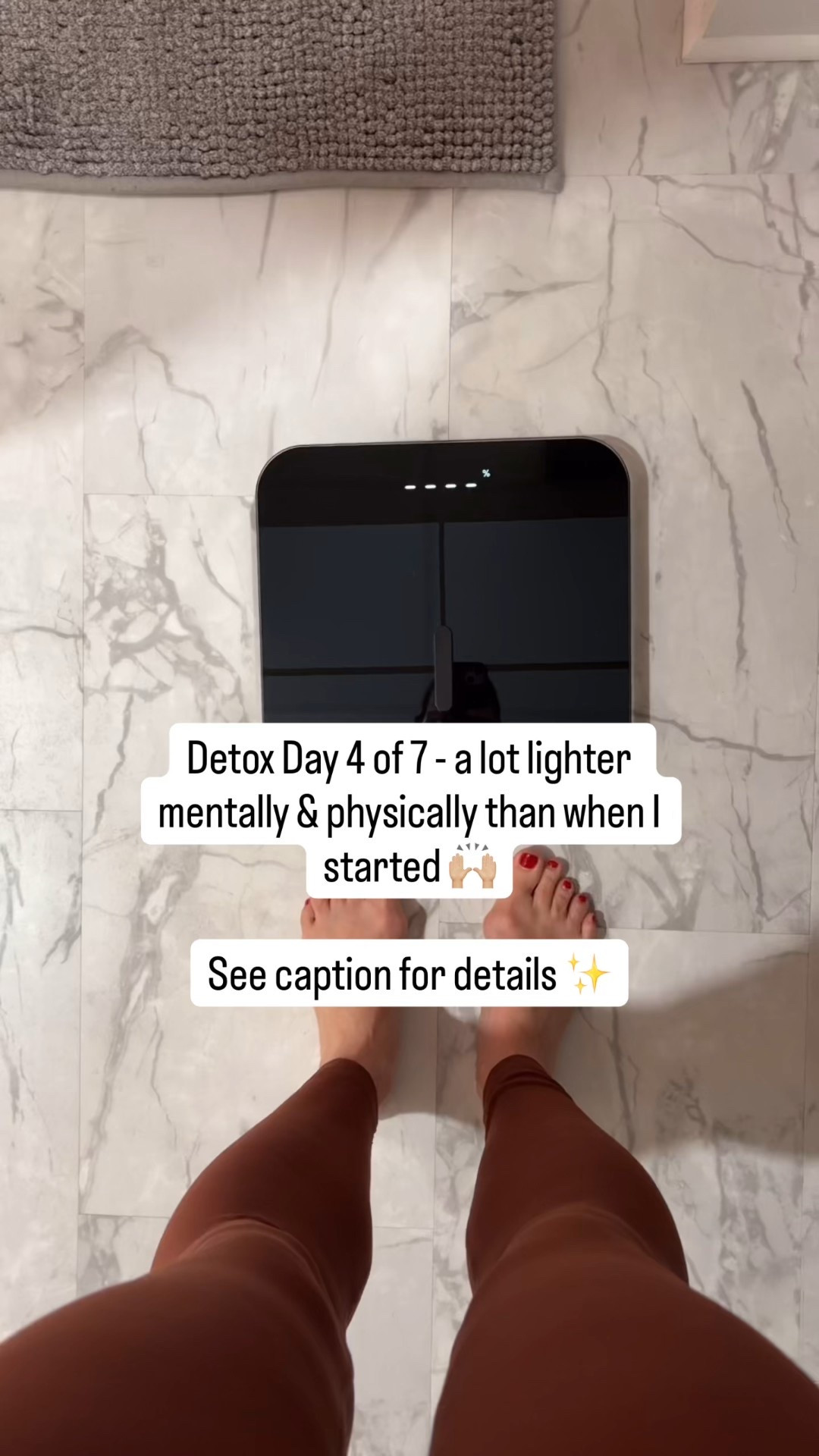 Day 4 of the 7-Day Detox ✨
Started at 132 lbs, today I’m 129—but more importantly, I feel lighter mentally and physically and so motivated to keep going.

The scale isn’t the goal for me personally, it’s just one way to show progress along the way 🤍

Use code BALANCEDFRIENDS on the EquiLife website for a discount.

Shop my scale + healthier workout clothing here ⬇️

#LTKActive #LTKvlog #LTKfitnessgoals