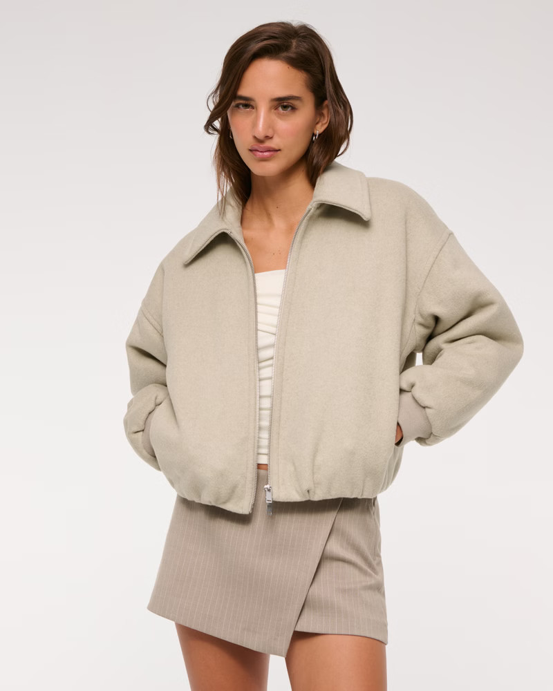 Bubble Hem Short Coat | Abercrombie & Fitch (US)